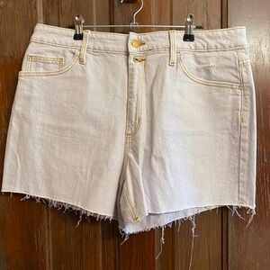 Universal Thread White High-Rise Raw Hem Denim Shorts